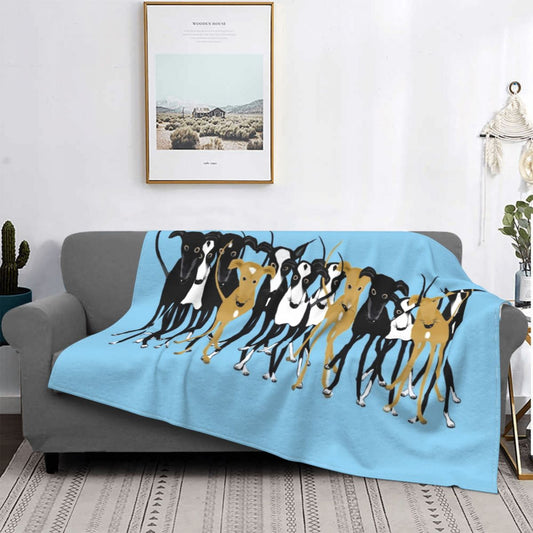Greyhound Gathering Blankets Fleece Whippet