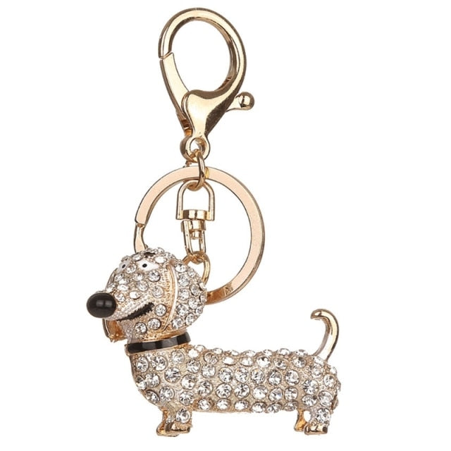 Bling Dog Lovely Dachshund Keychain