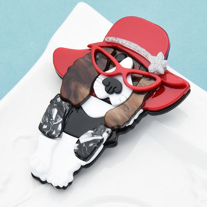Wear Hat Cool Dog Brooches