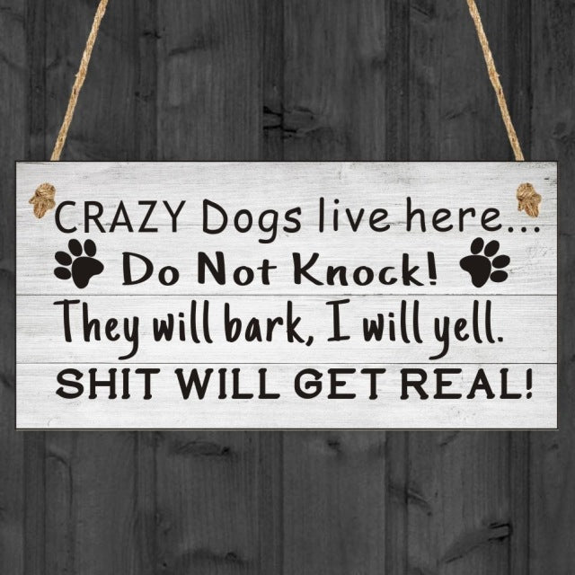 Decorative Wood Dog Hanging Decor Sign