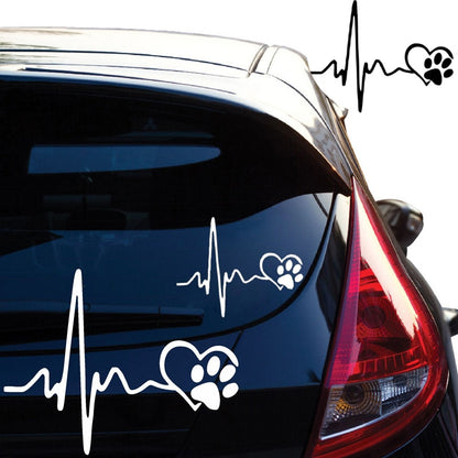 Black/ White Love Dog Footprints Car Stickers