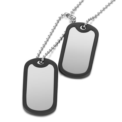 Dog Tags Stainless Steel ID Tags with Black Silicone