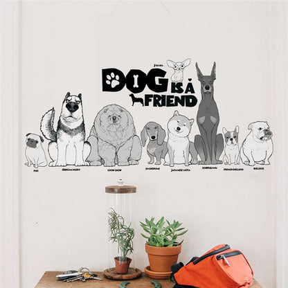 Cute Dog Wall Stickers For Kids Room Decoration
