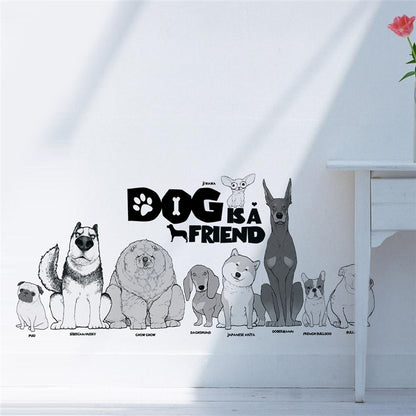 Cute Dog Wall Stickers For Kids Room Decoration