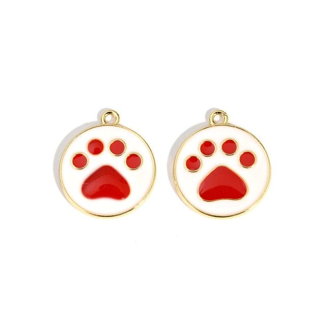 Dog paw Oil Drop Charms Earring