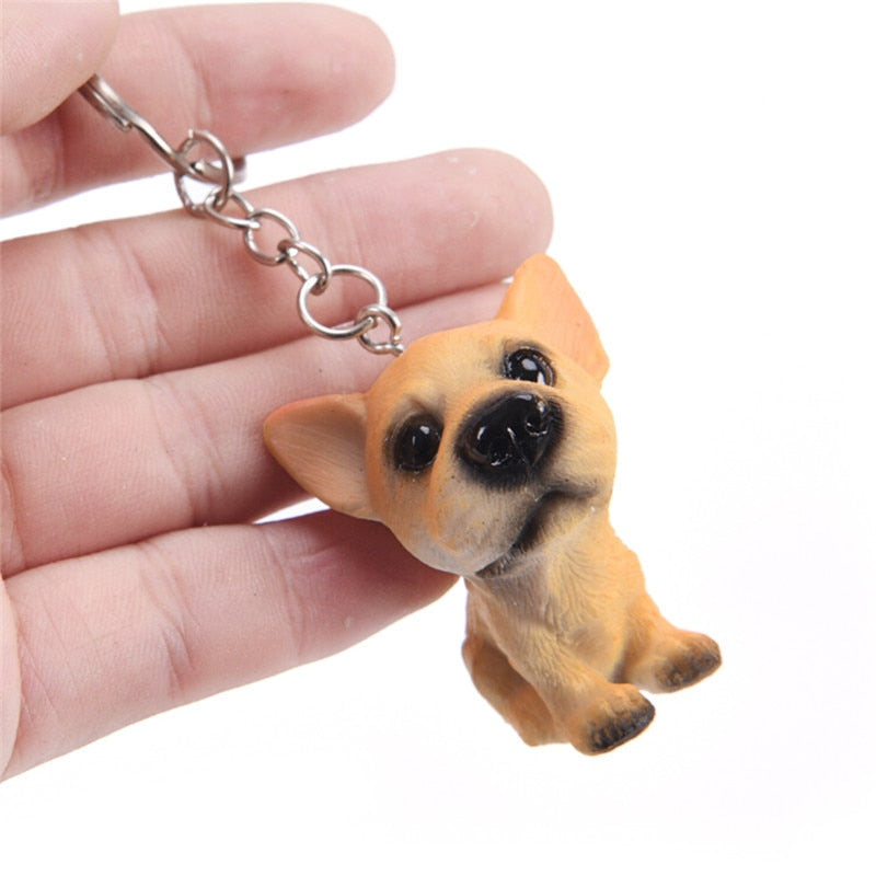 3D Resin Cute Dog Key Chain