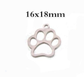 Stainless Steel Dog Paw Charms Findings Handmade