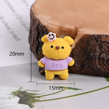 Mini Resin Cute Cartoon Dog Flatback