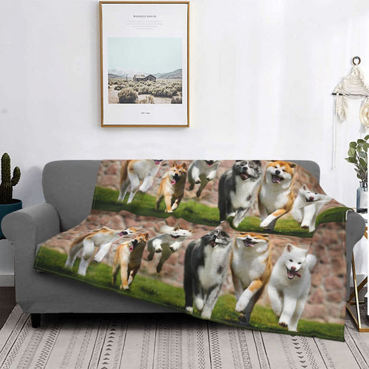 Dogs Akita Blanket Flannel Bedspread