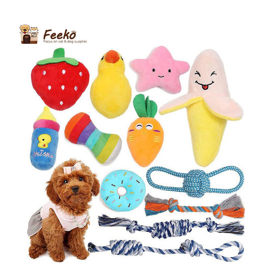 Dogs Squeaky Plush Rope Chew Toy