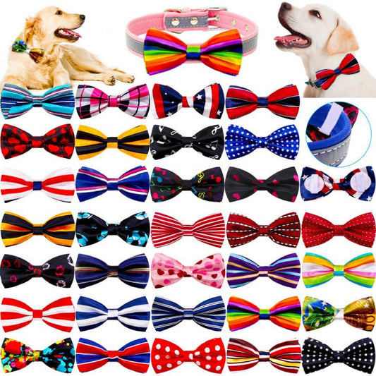 Dog Collar Bow Tie Double Dog Bows