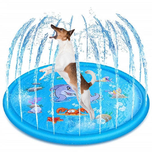 Dog Outdoor Play Cooling Mat Inflatable Water Spray