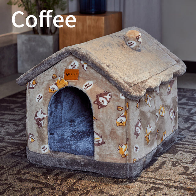 Foldable Dog House Bed Winter