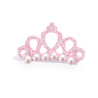 Faux Pearl Crown Shape Bows Hair Clips