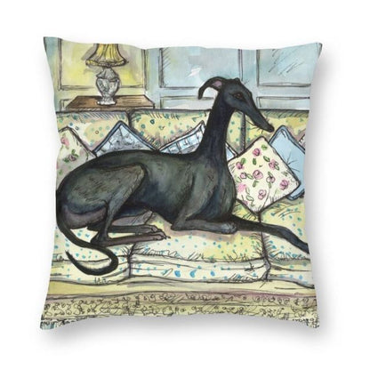 Cartoon Greyhound Dog Cushion Cover