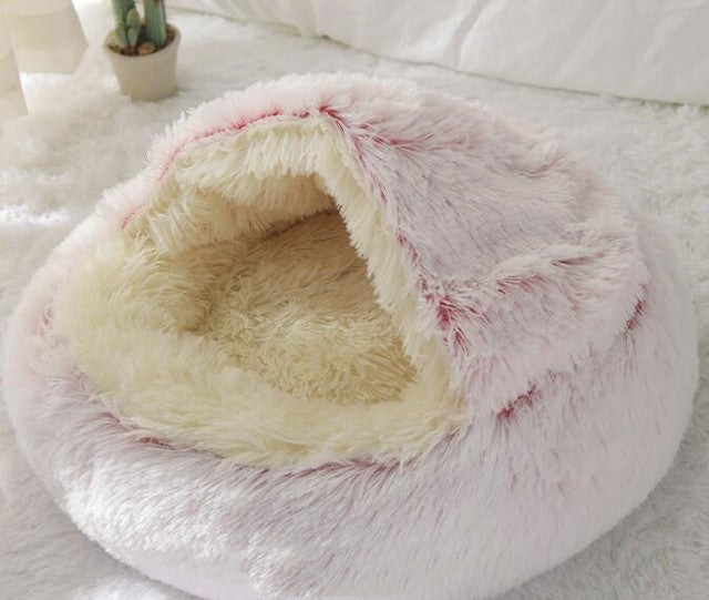 Long Plush Dog Bed Warm Sleeping Bag Sofa Cushion