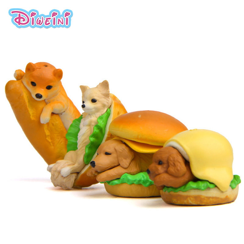 Dog Hamburger Miniature Figurine