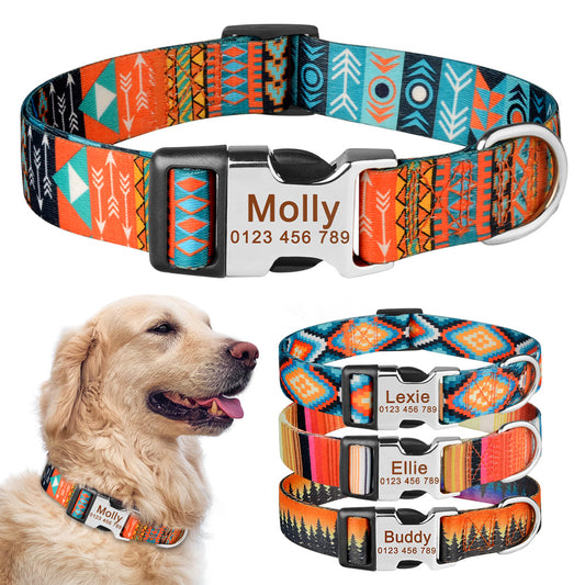 Nameplate Dog Collar Printed ID Tag Personalized