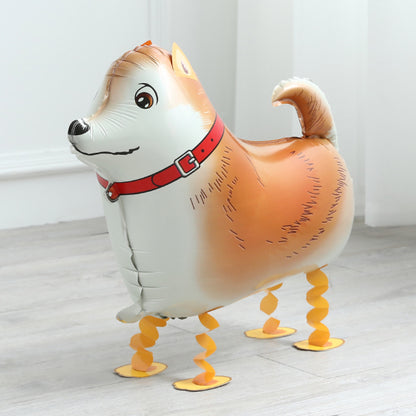 3D Husky Dog Walking Animal Foil Balloons