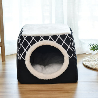 Soft Plush House Small Dog Nest Sleeping