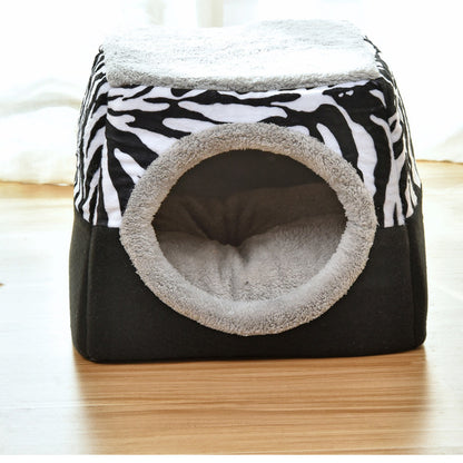 Soft Plush House Small Dog Nest Sleeping
