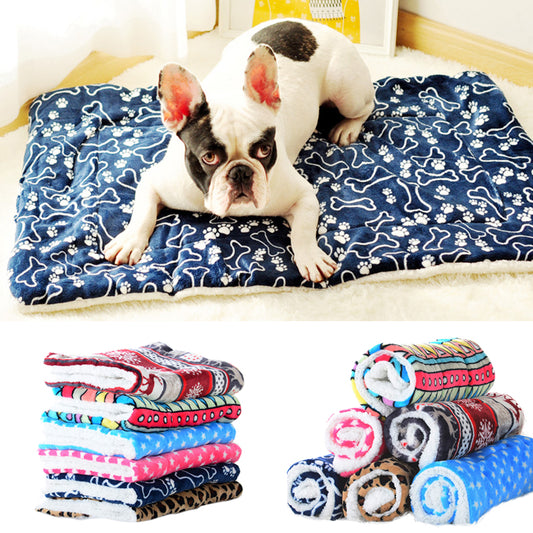 Thicken Fleece Cat Dog Blanket Mats