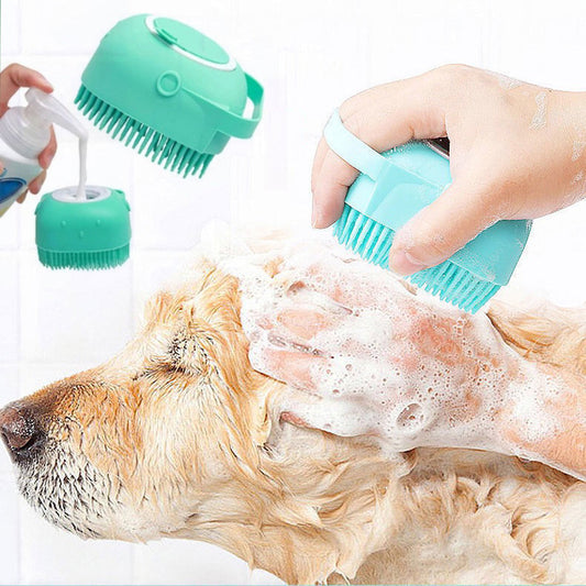 Pets Massage Shampoo Brush Soft Silicone Pet Grooming