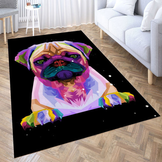 Pug dog Carpet for Living Room 3D Anime