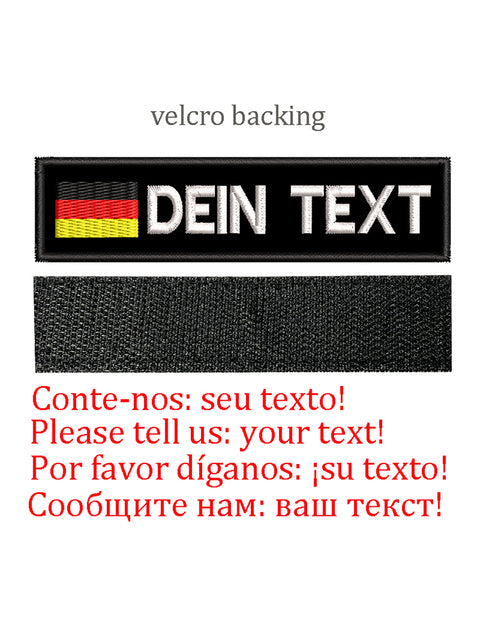 German Flag Custom Name Patch Embroidery