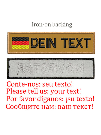 German Flag Custom Name Patch Embroidery