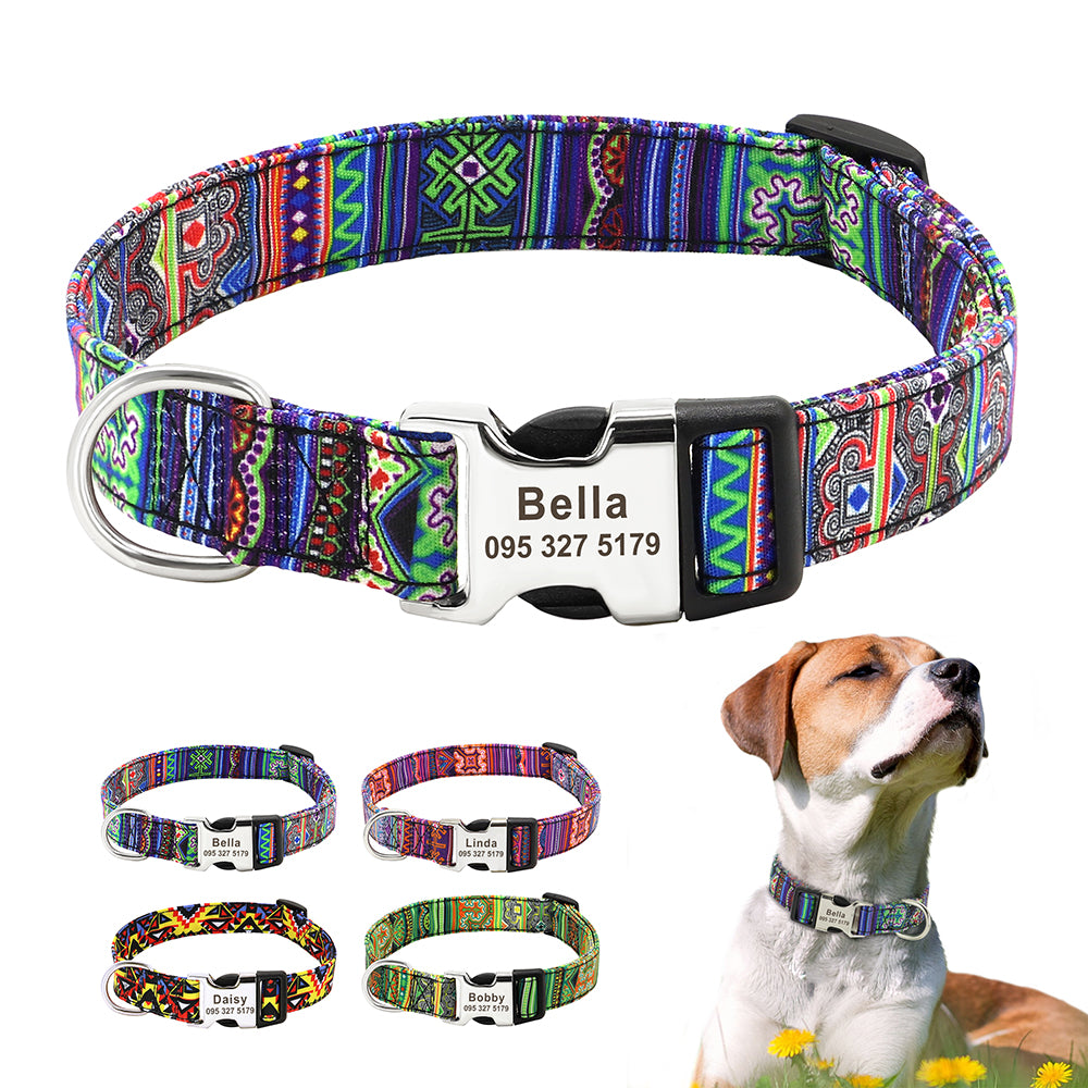 Personalized Nylon Dog Collar Free Engraved