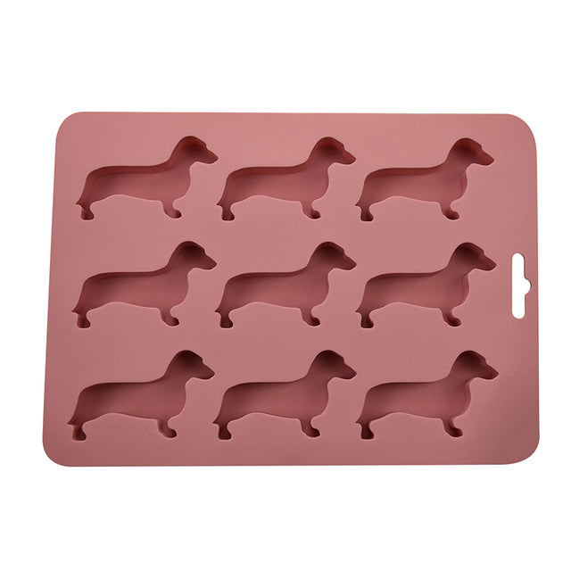 Cute Dog Shaped Silicone Ice Chocolate Molds and Tray