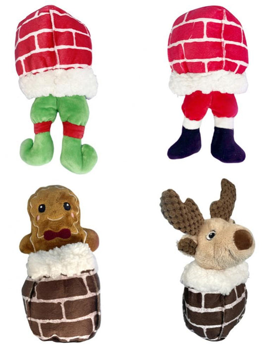 Dog Chew Squeaky Toy Durable Stuffed Santa Claus