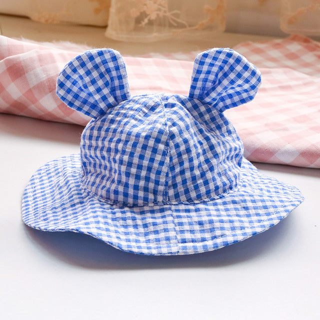 Pet Plaid Sunshade Hat Teddy Bichon