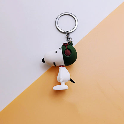 Cartoon Silicone Cute Little White Dog Keychain