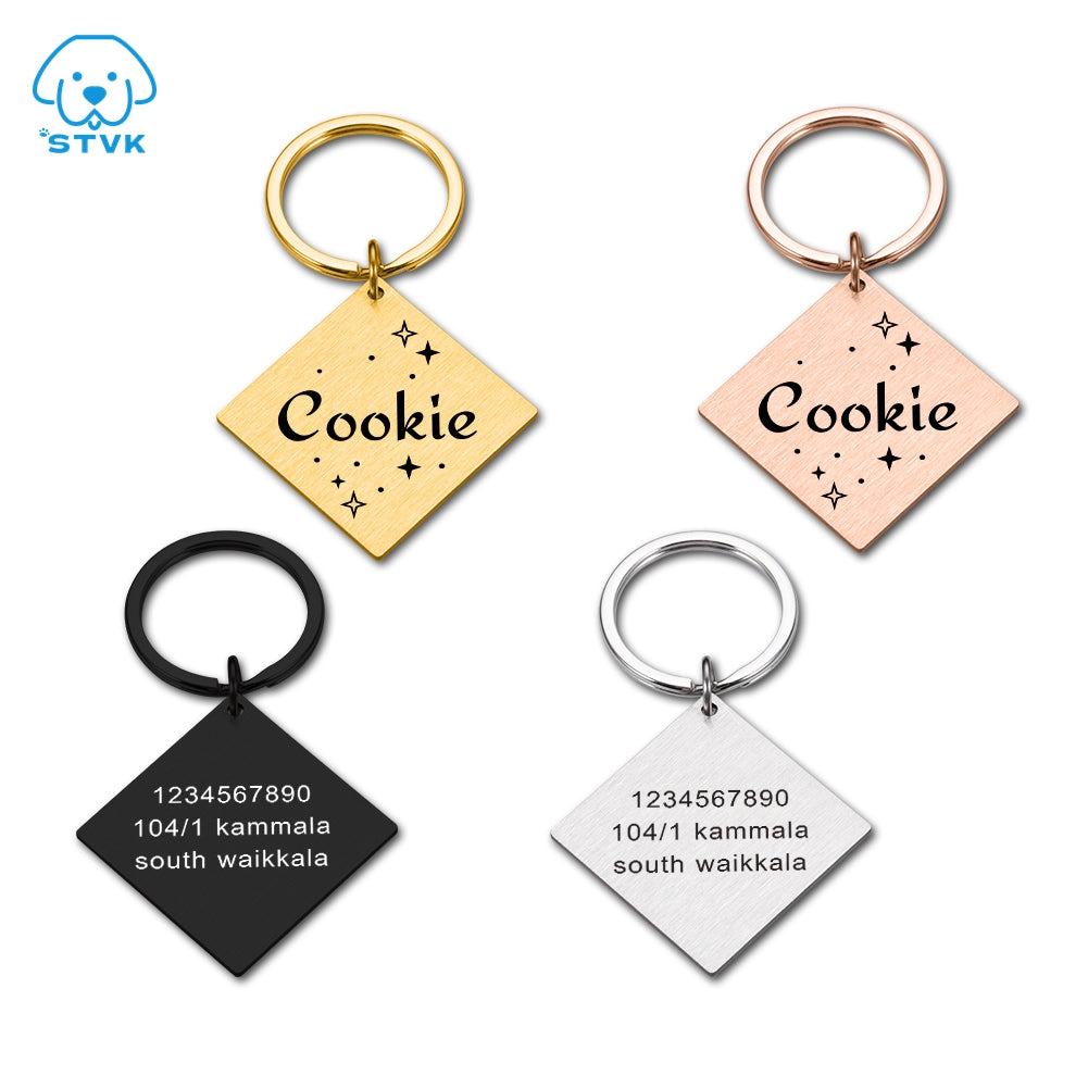 Retro Personalized Name ID Tag for Dogs