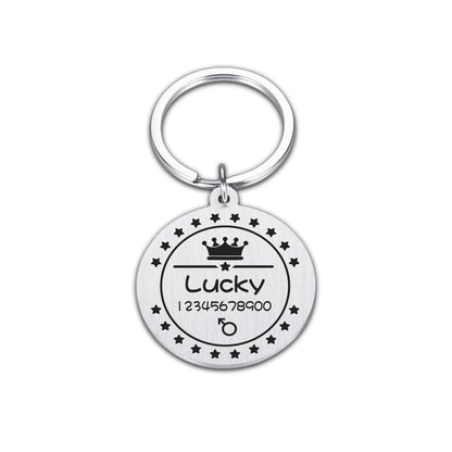 Round Shape Dog Cat ID Tag Personalized