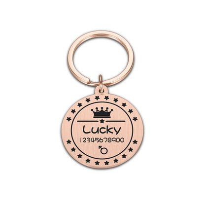 Round Shape Dog Cat ID Tag Personalized
