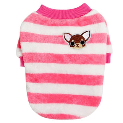 Lovely Dog Clothes Winter Warm Stripe