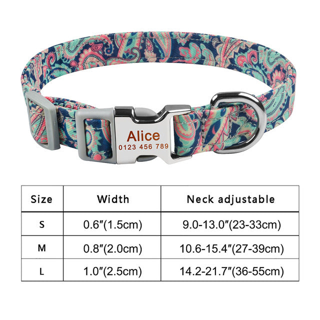 Custom Engraved Name Collar Unisex