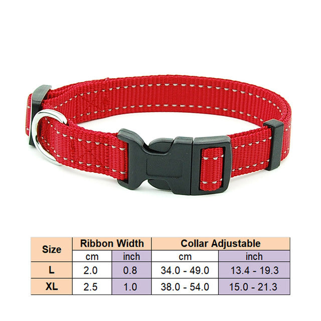 Dog Adjustable Collar Leash Reflective Collar