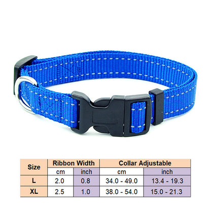 Dog Adjustable Collar Leash Reflective Collar