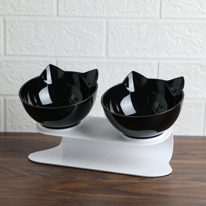 Non-slip Bowls Double Bowls With Raised Stand