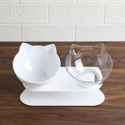 Non-slip Bowls Double Bowls With Raised Stand