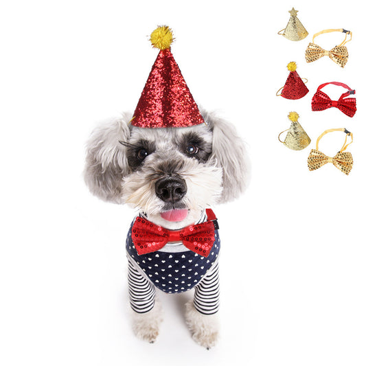 Birthday Hat Bow Tie For Small Dog