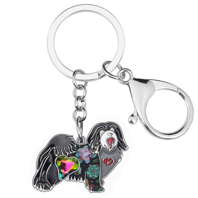 Metal Bichon Dog Key Chains