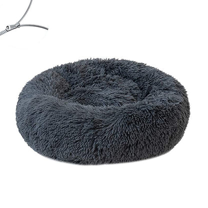 Round Dog Bed Cushion Soft Plush Beds