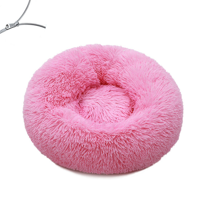 Round Dog Bed Cushion Soft Plush Beds