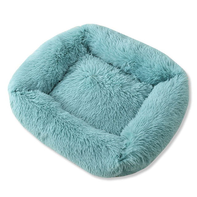 Square Dog Beds Long Plush Solid Color Pet Beds For Little Medium Large Pets