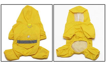 Pet Raincoat Hooded Reflective Jacket